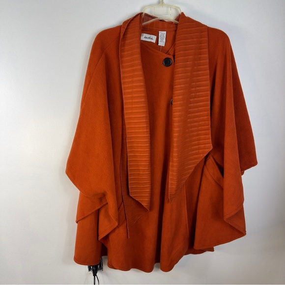 Lemode one size new with tag pleated scarf wrap spice orange. Pockets beautiful - Picture 3 of 9